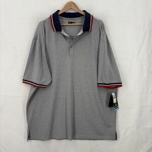 PGA Tour Polo Shirt Mens 2XLT Gray Motionflux 360 Stretch Golf Performance Tall